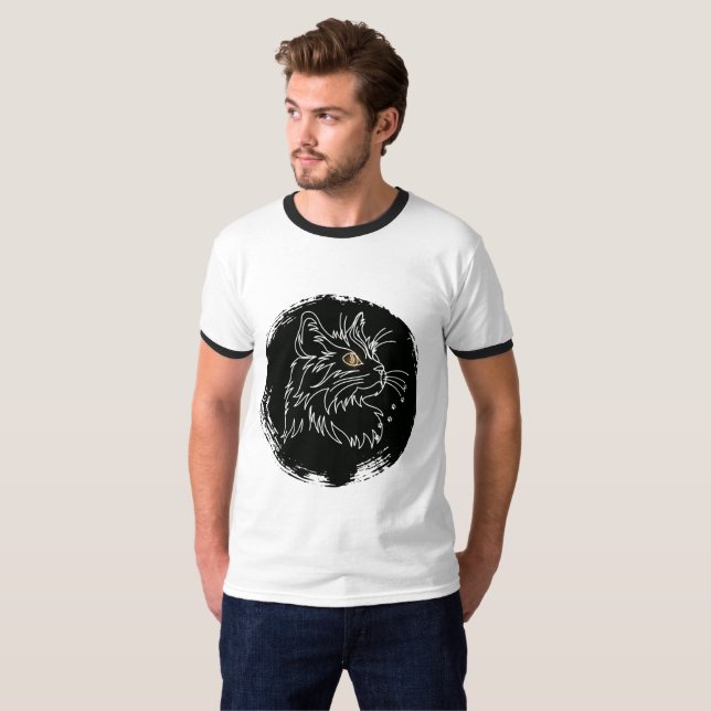 Cut Cat Lover Design T-Shirt (Front Full)