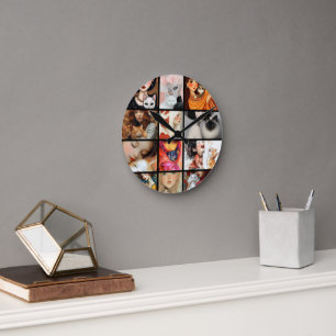 Cut cat lover Photo personialize Round Clock