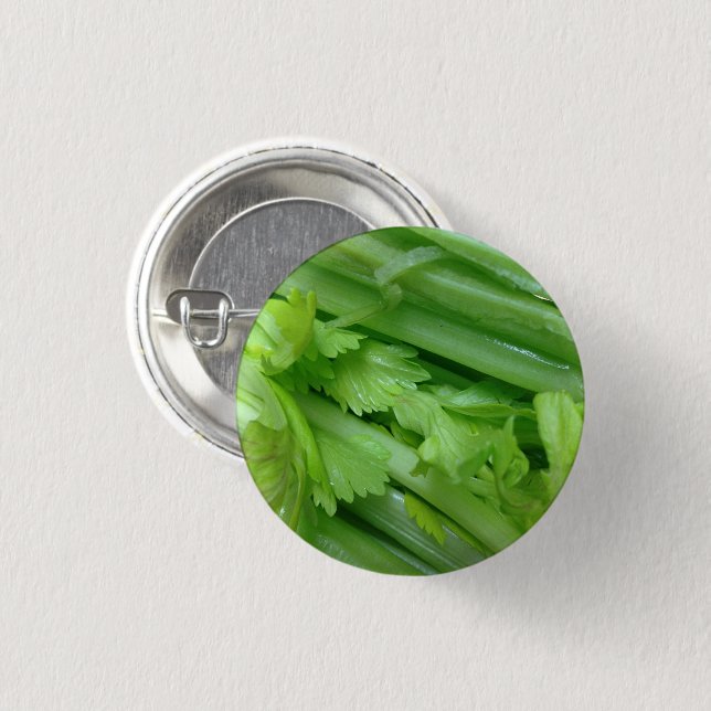 Cut Celery Stalks 3 Cm Round Badge (Front & Back)
