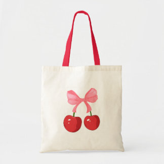 cut cherry design tote bag
