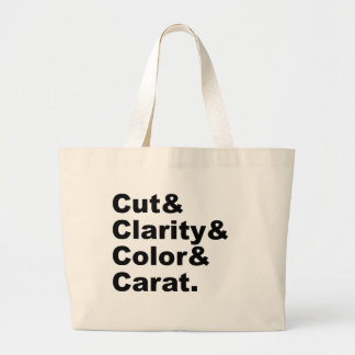 Cut & Clarity & Colour & Carat | Diamond Grading Large Tote Bag