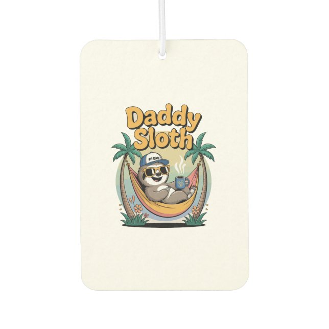 Cut Daddy Sloth Father Car Air Freshener (Front)