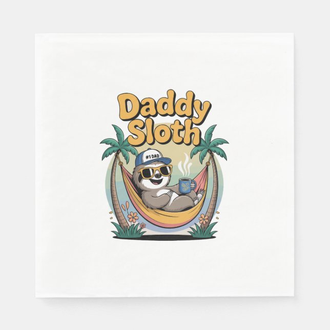 Cut Daddy Sloth Father Napkin (Front)