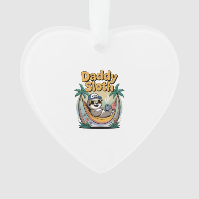 Cut Daddy Sloth Father Ornament (Front)