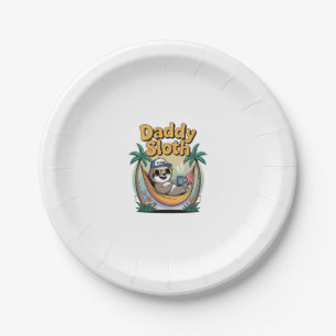 Cut Daddy Sloth Father Paper Plate