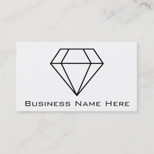 Cut Diamond Line Art, Modern Gemstone Business Card