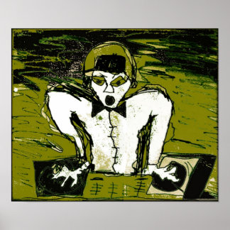 cut dj drawing graff poster