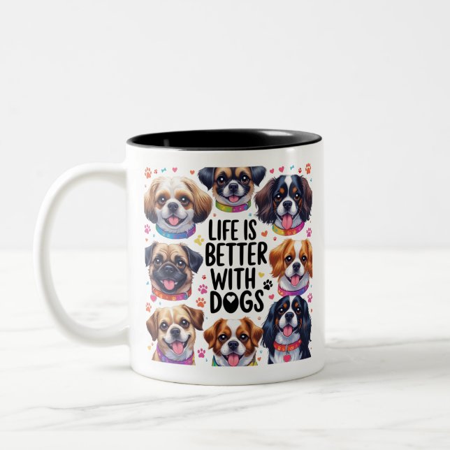Cut Dog Mug Lover Gift Coffee Mug Cup Gift for her (Left)