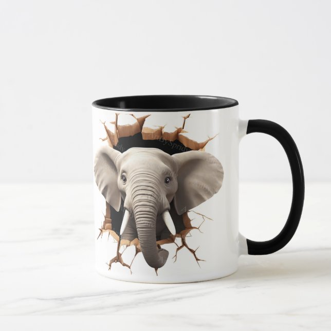 Cut Elephant background Mug (Right)