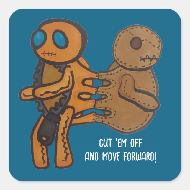 Cut 'em off square sticker (Front)