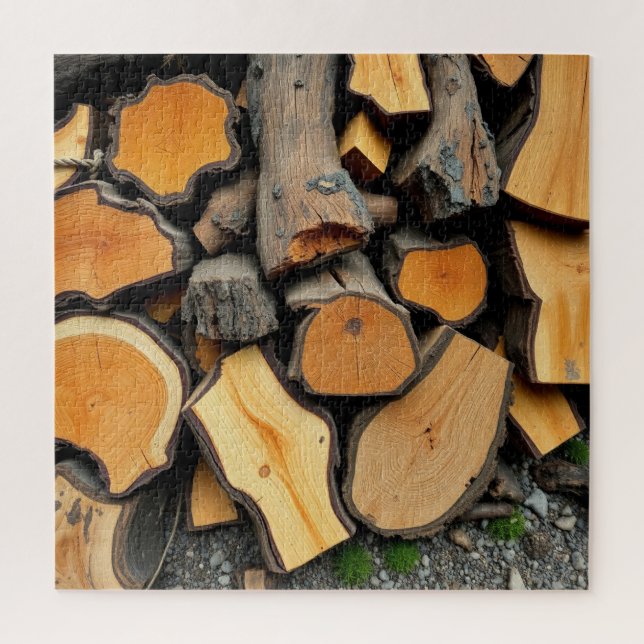 Cut Firewood Jigsaw Puzzle (Vertical)