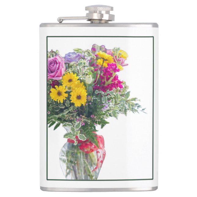 Cut Flower Bouquet Hip Flask (Front)