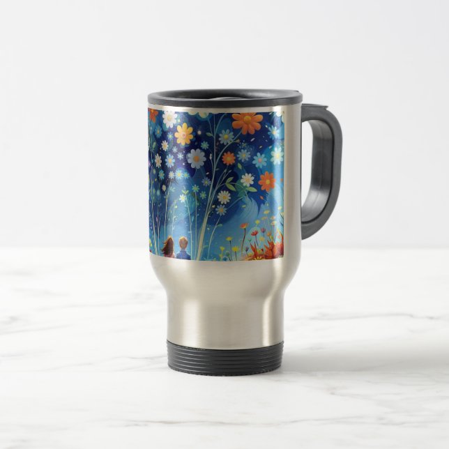 cut flowers in the sky  travel mug (Front Right)