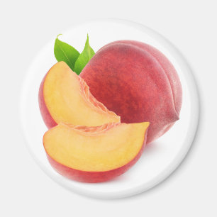 Cut fresh peaches magnet