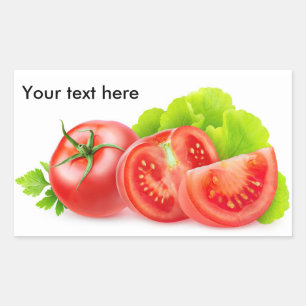 Cut fresh tomatoes rectangular sticker