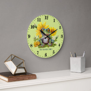 Cut frog lovers add name large clock