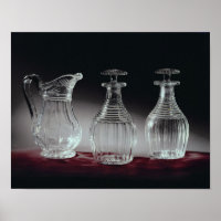 Cut glass decanters and jug, c.1840