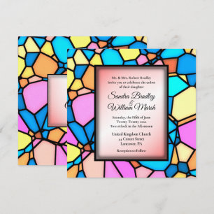Cut Glass Mosaic Wedding Invitation