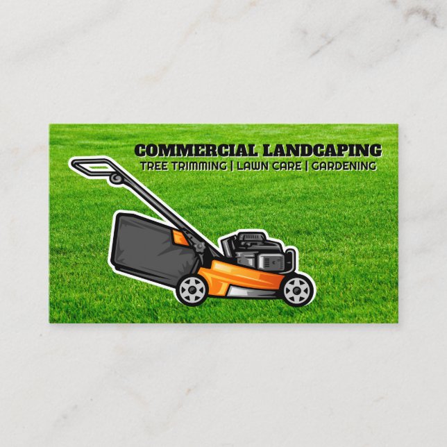 Cut Grass | Lawnmower | Landscape Business Card (Front)