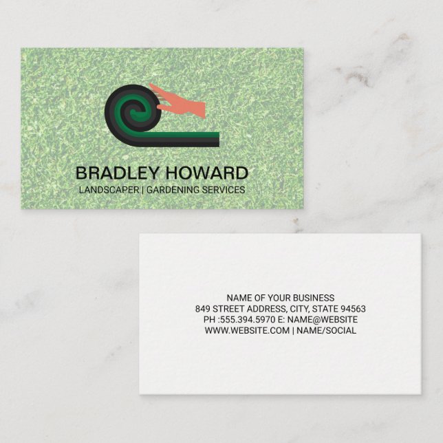 Cut Grass | Rolling Out New Lawn Business Card (Front/Back)