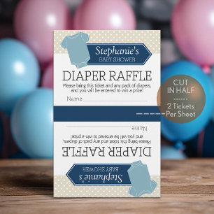 Cut in Half for 2 Diaper Raffle - Baby Shower Boy