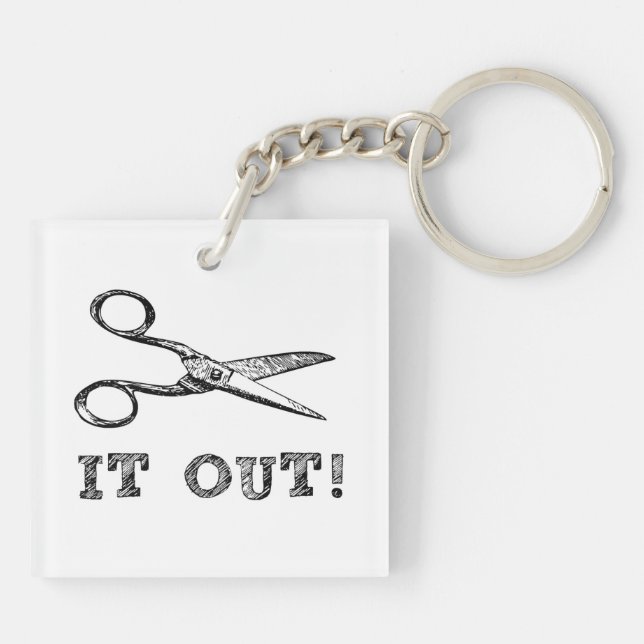 Cut It Out Scissors Key Ring (Back)