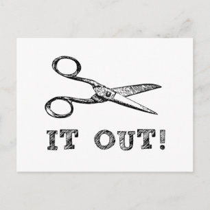 Cut It Out Scissors Postcard