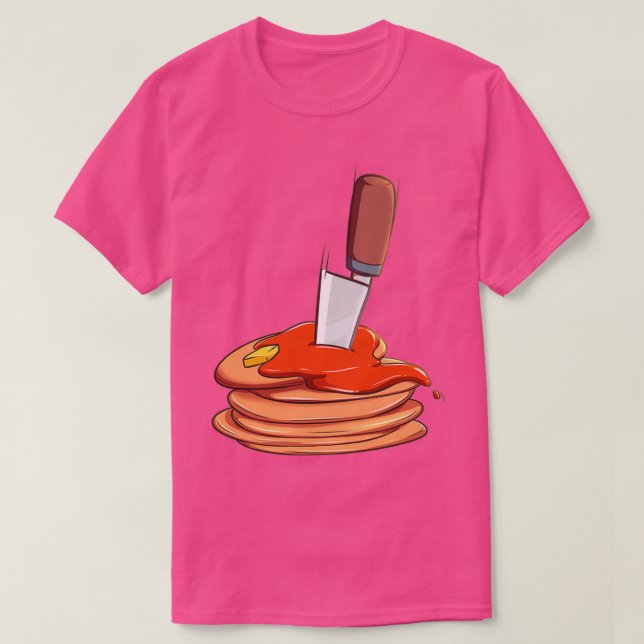 Cut Knife Pancake Halloween Cute Food T-Shirt (Design Front)