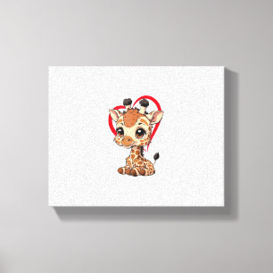 Cut Littele Giraffe Adult Kids Men Women Giraffe L Canvas Print