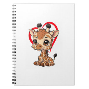 Cut Littele Giraffe Adult Kids Men Women Giraffe L Notebook