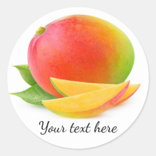 Cut mango classic round sticker