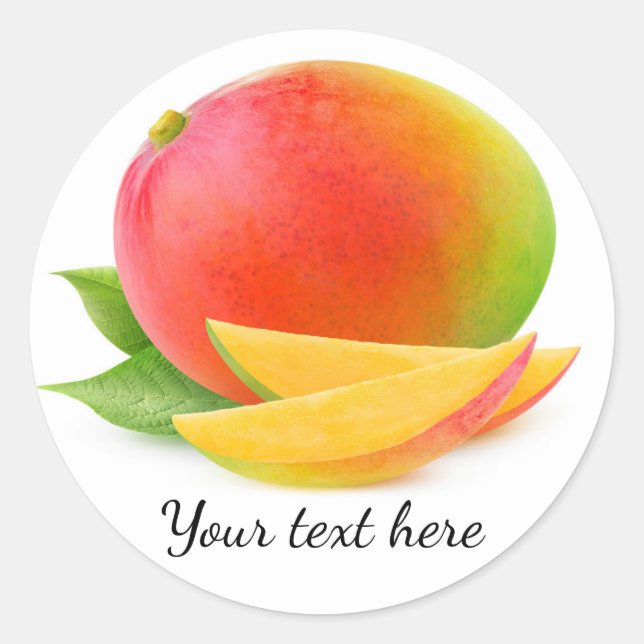 Cut mango classic round sticker (Front)