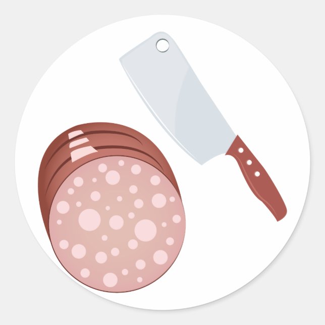 Cut Meat Classic Round Sticker (Front)