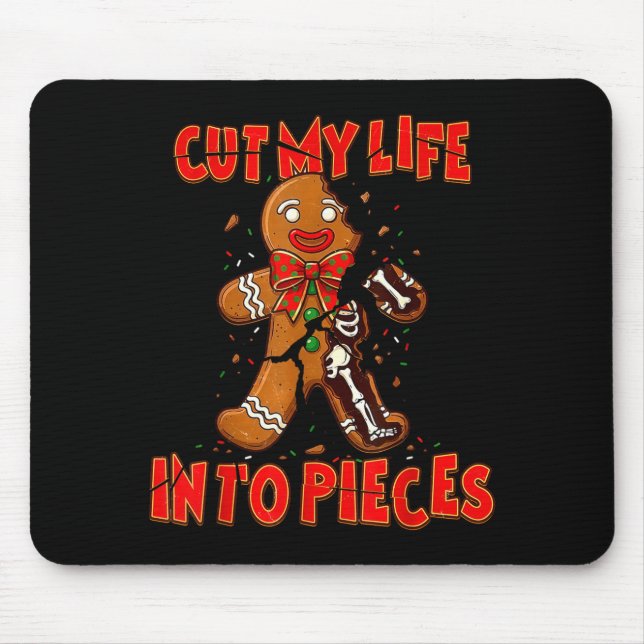 Cut My Life Into Eces Gingerbread Christmas Elder  Mouse Mat (Front)