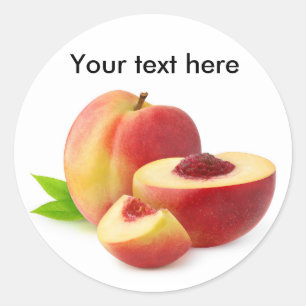 Cut nectarine peaches classic round sticker
