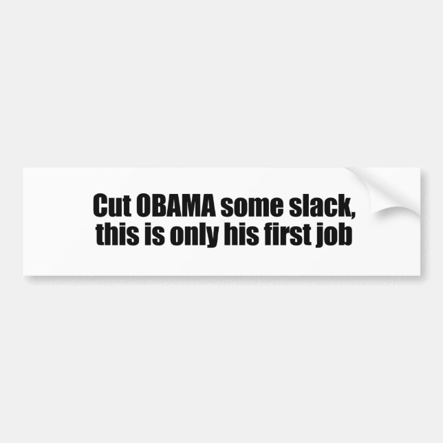 Cut Obama some slack, this is his first job Bumper Sticker (Front)
