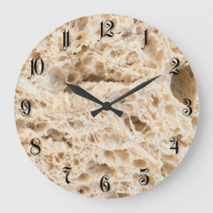 Cut of the fresh bread large clock