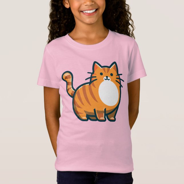 Cut Orange Cat -  T-Shirt (Front)