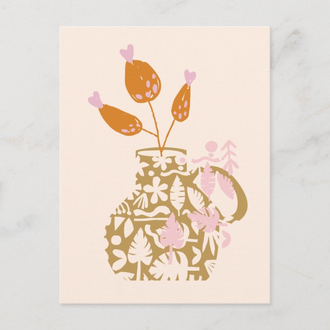 Cut Out Leaves #illustration #digitalart Postcard (Front)