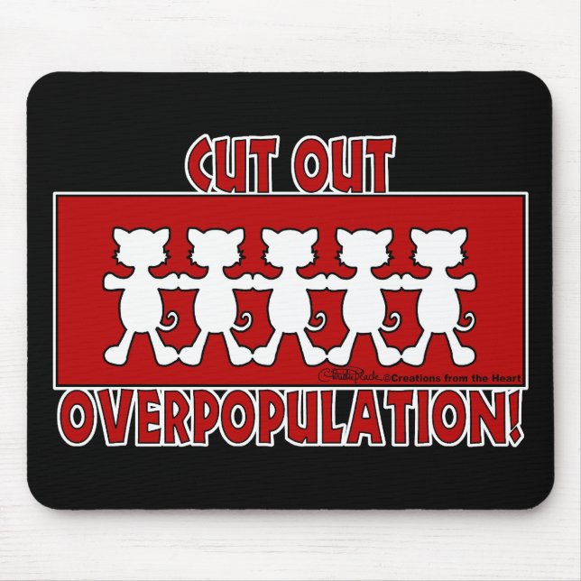 Cut Out Overpopulation! Cats Mouse Mat (Front)