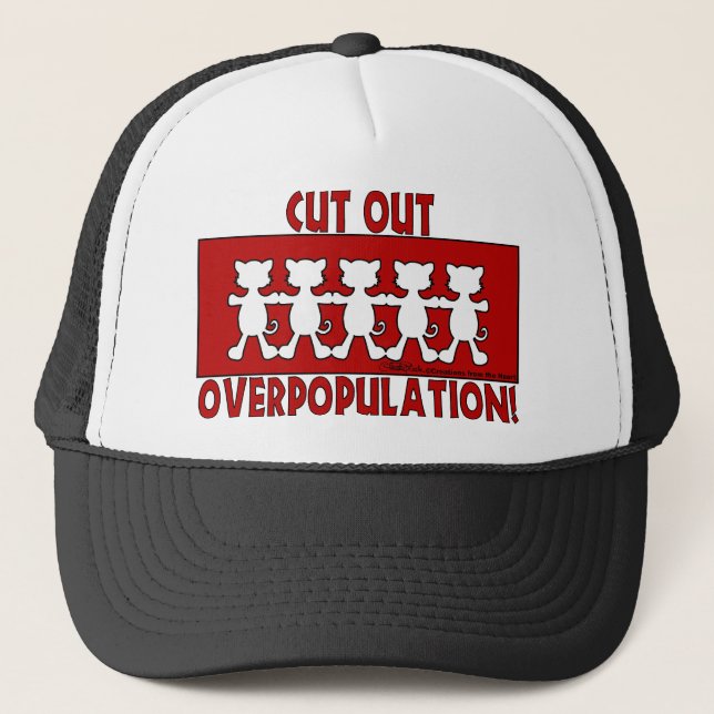 Cut Out Overpopulation! Cats Trucker Hat (Front)