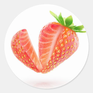 Cut out strawberry classic round sticker