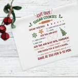 Cut Out Sugar Cookie Recipe Christmas Tea Towel<br><div class="desc">Cookie Recipe Christmas Kitchen Towel.</div>