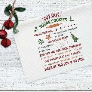 Cut Out Sugar Cookie Recipe Christmas Tea Towel