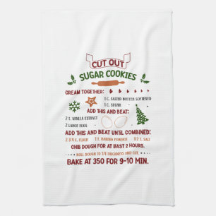 Cut Out Sugar Cookie Recipe Tea Towel