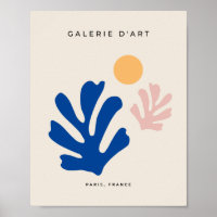 Cut Outs Shapes Blue Abstract Leaves And Sun