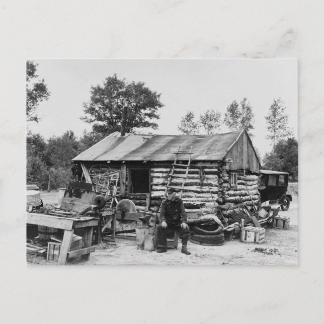 Cut-Over Land Farmer, 1937 Postcard (Front)