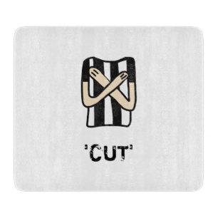 CUT Penalty Roller Derby Glass Chopping Board
