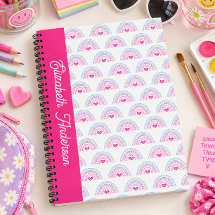 Cut Pink Boho Rainbow Girl Notebook