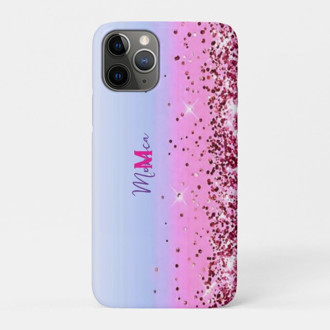 Cut pink Turquoise Purple glitter Faux Glitter Case-Mate iPhone Case (Back)